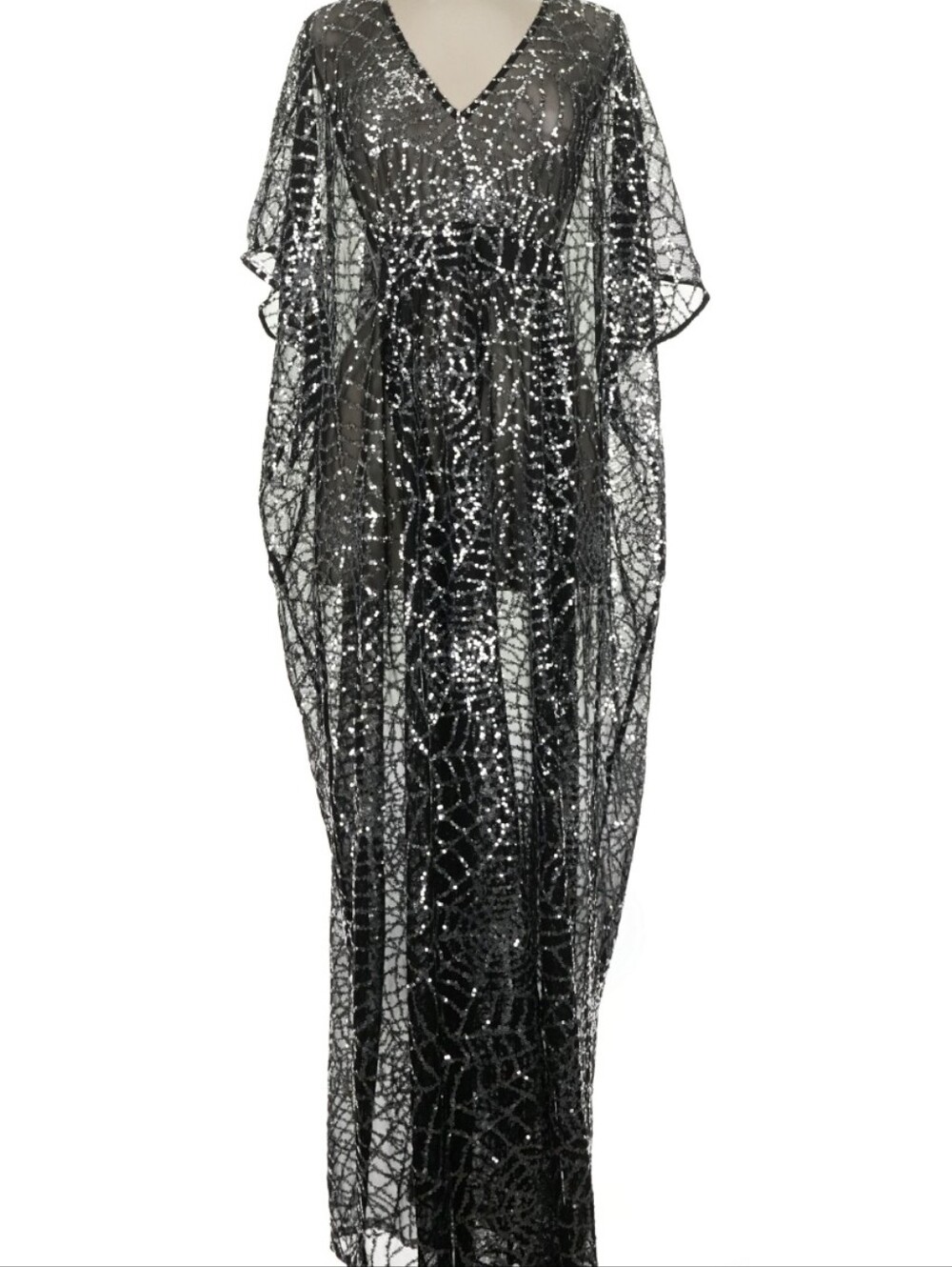 Unique Vintage Sequin Web Caftan